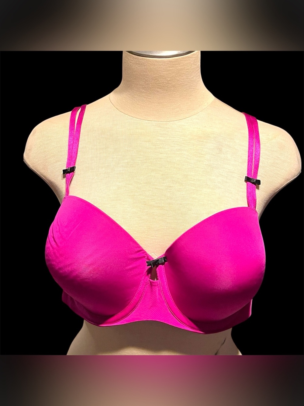 Torrid Curve Demi Bra Women's Size 42B Push Up Lining - Pink + Black Bows - NWOT